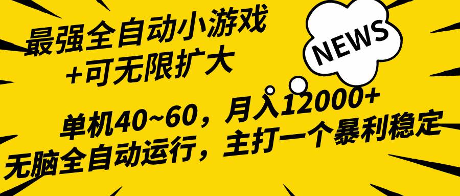 2024最新全网独家小游戏全自动，单机40~60,稳定躺赚，小白都能月入过万-元满创业网