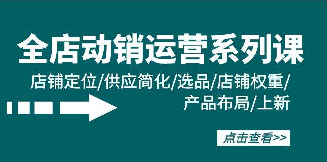 全店·动销运营系列课：店铺定位/供应简化/选品/店铺权重/产品布局/上新-元满创业网