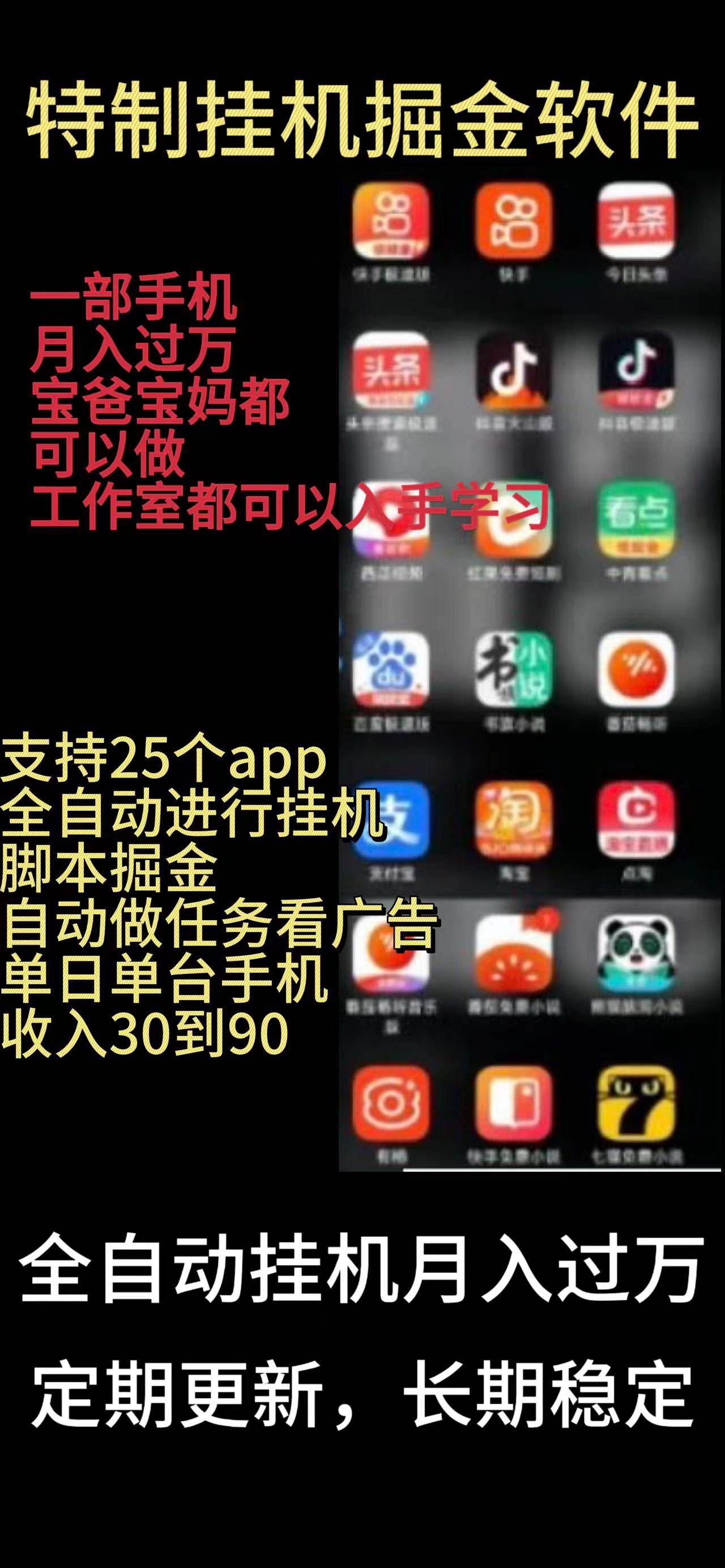 靠挂机月入过万，纯挂机适合宝爸宝妈学生党操作，24小时无脑挂机单机一…-元满创业网