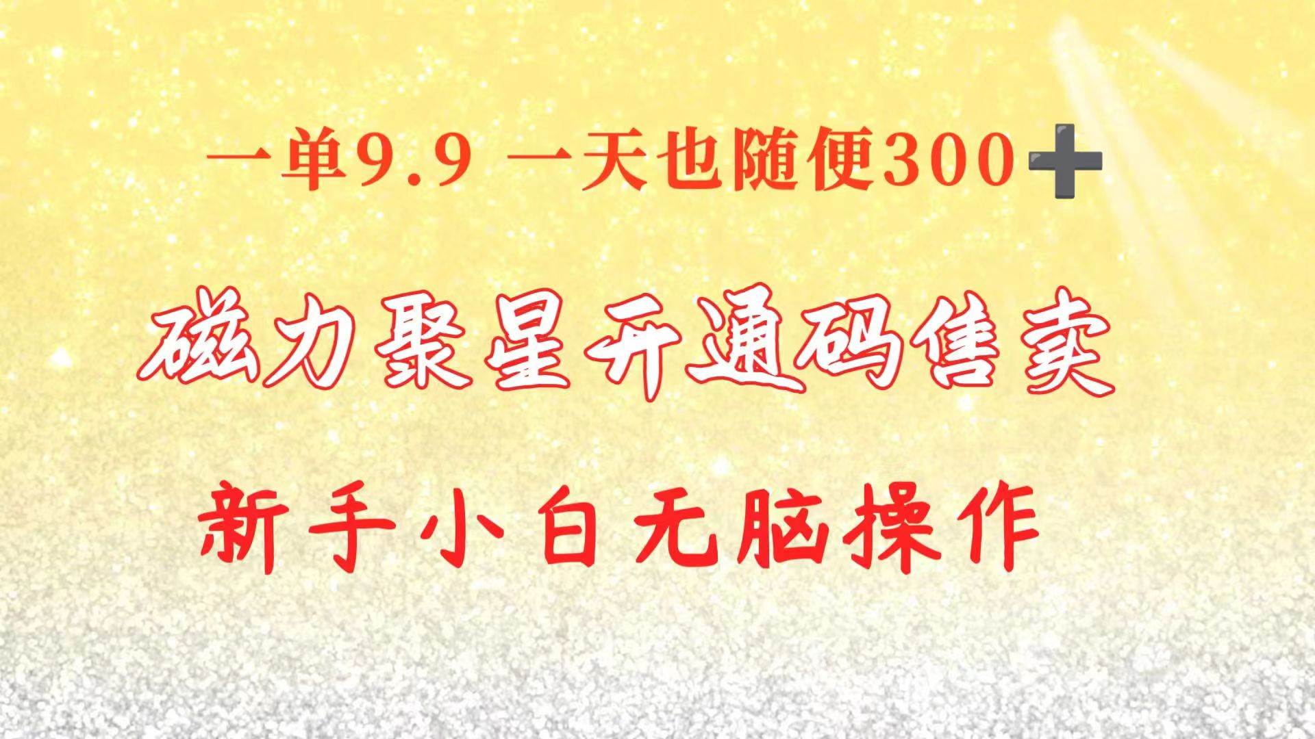 快手磁力聚星码信息差 售卖  一单卖9.9  一天也轻松300+ 新手小白无脑操作-元满创业网
