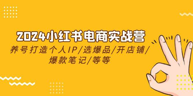 2024小红书电商实战营，养号打造IP/选爆品/开店铺/爆款笔记/等等（24节）-元满创业网