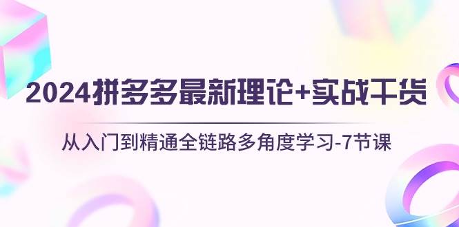 2024拼多多 最新理论+实战干货，从入门到精通全链路多角度学习-7节课-元满创业网