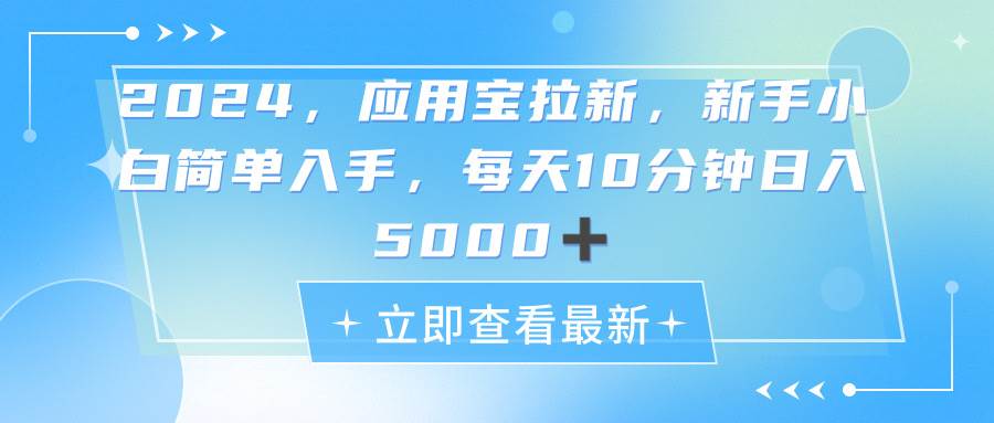 2024应用宝拉新，真正的蓝海项目，每天动动手指，日入5000+-元满创业网