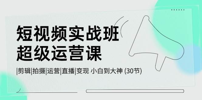 短视频实战班-超级运营课，|剪辑|拍摄|运营|直播|变现 小白到大神 (30节)-元满创业网