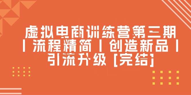 虚拟电商训练营第三期丨流程精简丨创造新品丨引流升级 [完结]-元满创业网