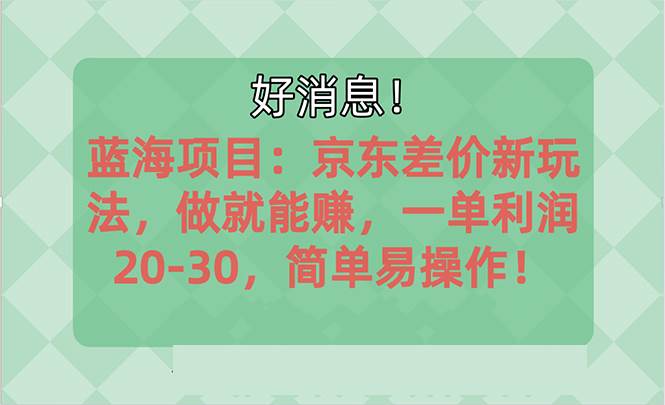 越早知道越能赚到钱的蓝海项目：京东大平台操作，一单利润20-30，简单…-元满创业网