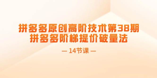拼多多原创高阶技术第38期，拼多多阶梯提价破量法（14节课）-元满创业网
