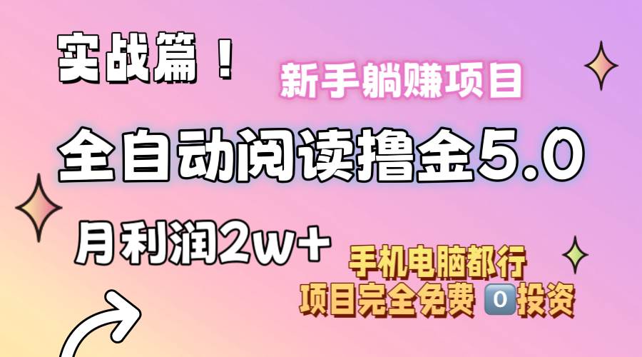小说全自动阅读撸金5.0 操作简单 可批量操作 零门槛！小白无脑上手月入2w+-元满创业网