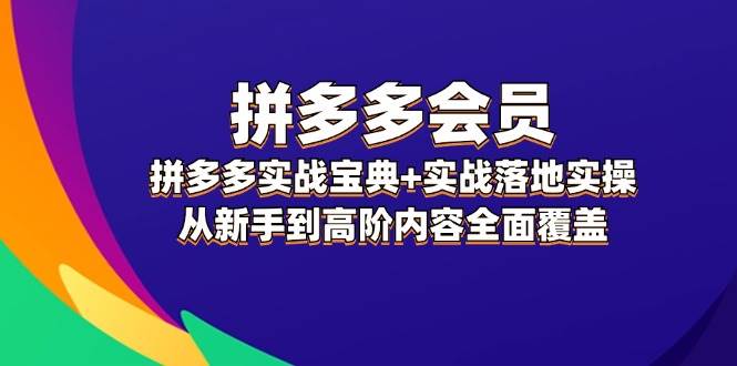 拼多多 会员，拼多多实战宝典+实战落地实操，从新手到高阶内容全面覆盖-元满创业网