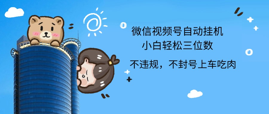 2024最新微信视频号挂机小白轻松日入三位数-元满创业网