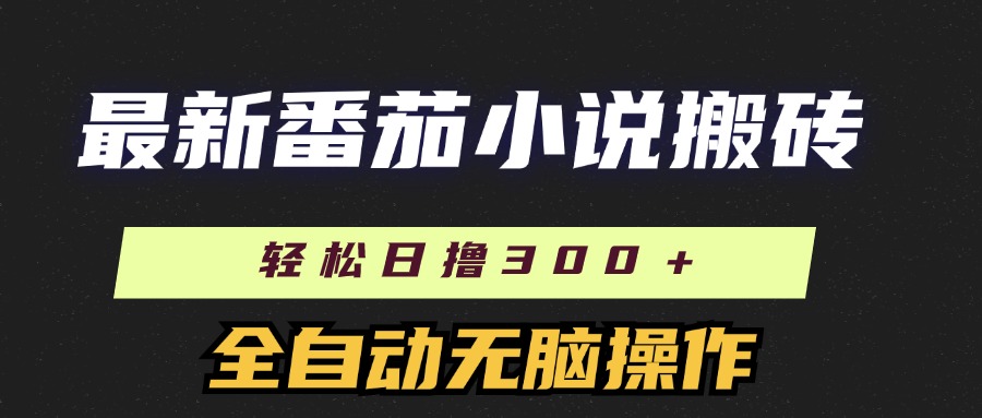 最新番茄小说搬砖，日撸300＋！全自动操作，可矩阵放大！-元满创业网