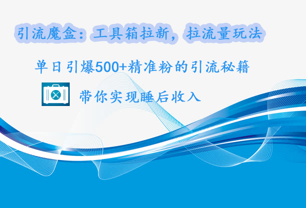 引流魔盒：工具箱拉新，拉流量玩法，单日引爆500+精准粉的引流秘籍，带你实现睡后收入-元满创业网