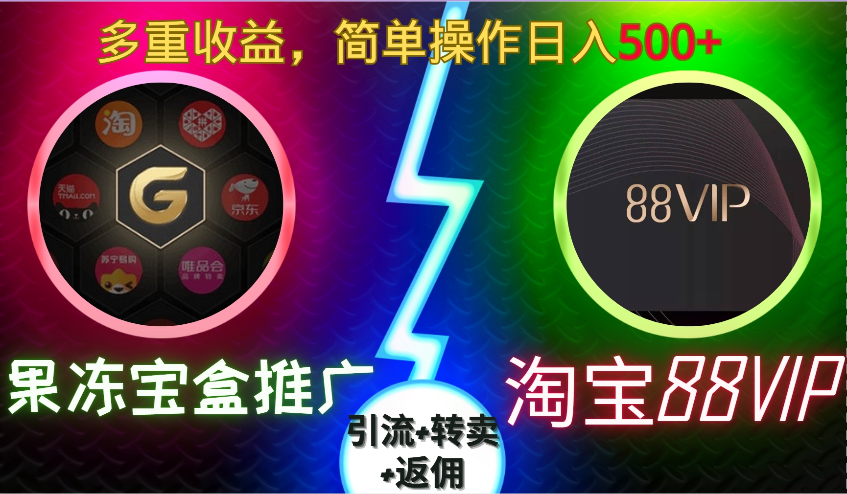果冻宝盒推广88VIP，引流+转卖+返佣，多重收益，简单操作日入500+-元满创业网