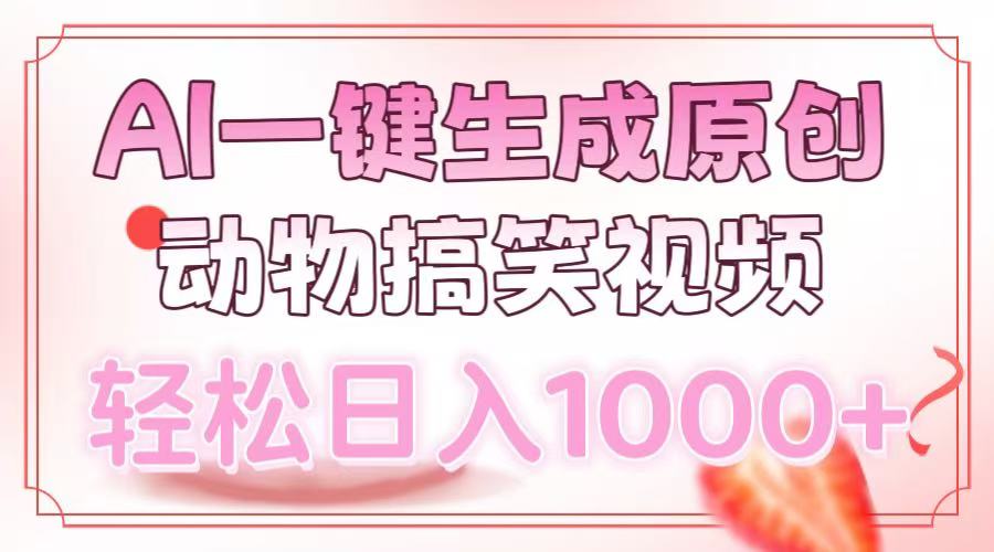 AI一键生成原创动物搞笑视频，轻松日入1000+-元满创业网