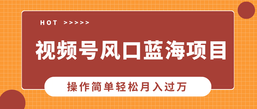 视频号风口蓝海项目，中老年人的流量密码，操作简单轻松月入过万-元满创业网