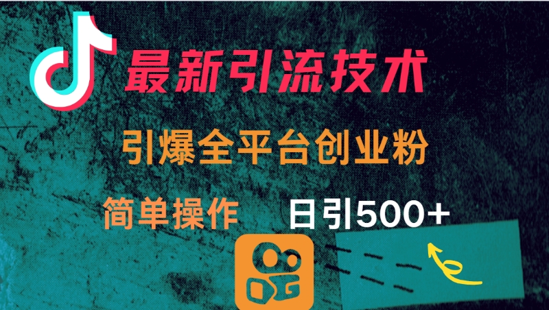最新引流方法，引爆全平台创业粉操作简单，日引300＋-元满创业网