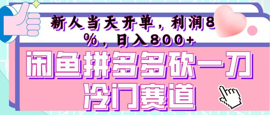 咸鱼拼夕夕砍一刀冷门暴力赛道，新人当天开单，利润百分之八十，日入 800+-元满创业网