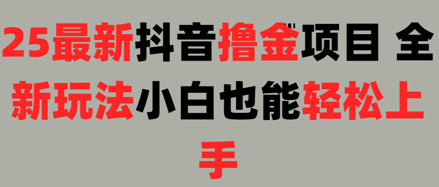 25最新抖音直播撸金项目，小白也能轻松上手！-元满创业网