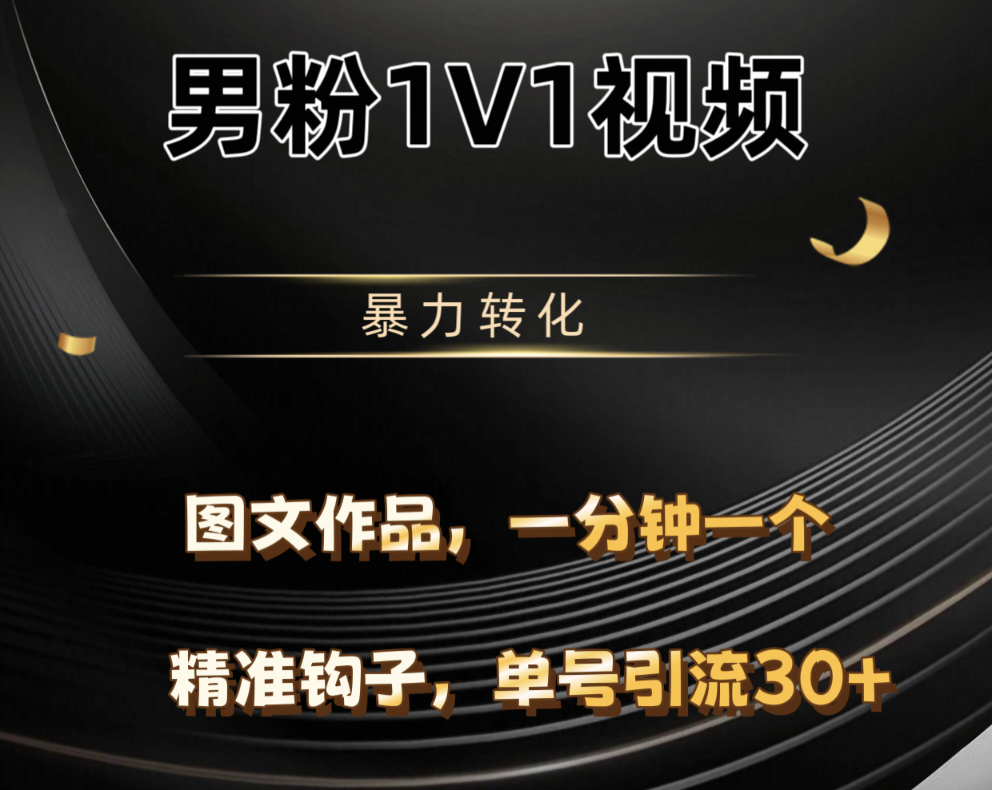 男粉1V1视频，硬改摄像头，高客单暴力转化，单日600+-元满创业网