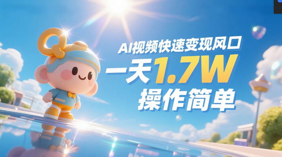 《Ai视频变现风口，一天1.7W，收入无上限，操作简单》-元满创业网