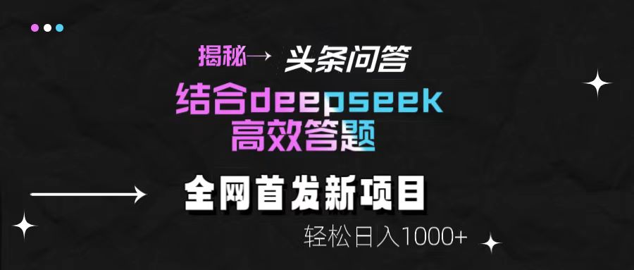 揭秘头条问答新玩法！结合deepseek高效答题，轻松日入1000+-元满创业网