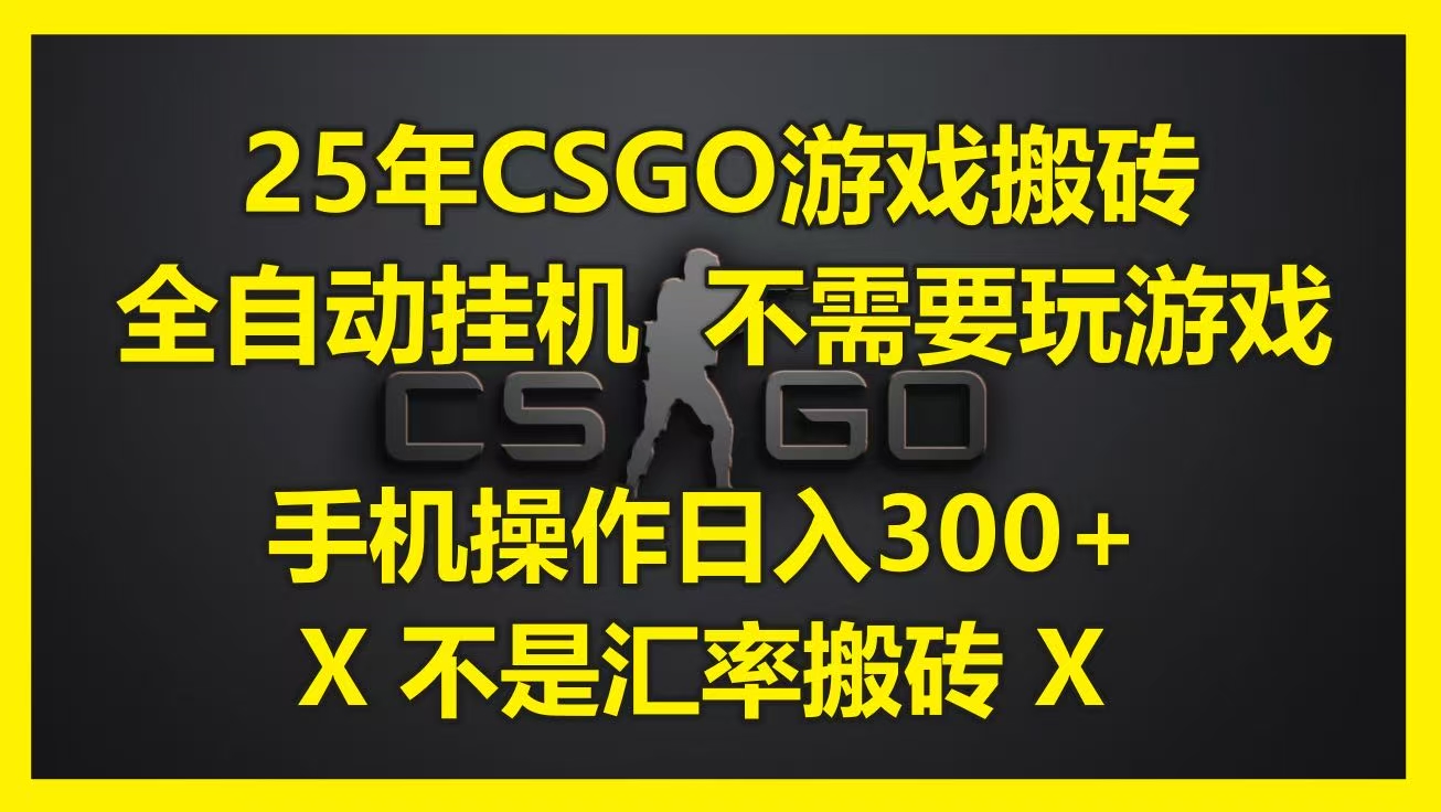 25年CSGO游戏搬砖，全自动挂机，不需要玩游戏，手机操作日入300+。(不是汇率搬砖)-元满创业网