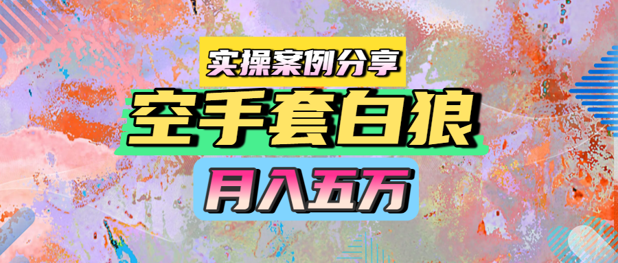 空手套白狼，月入五万，实操案例分享-元满创业网