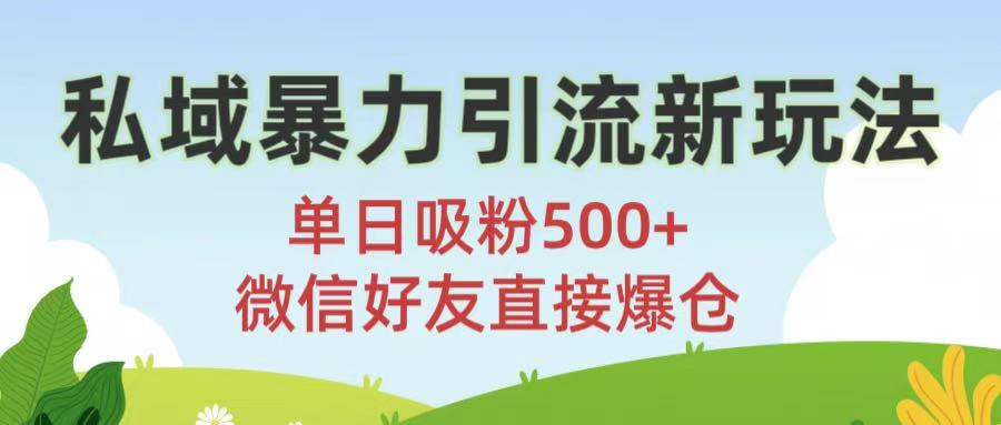 私域暴力引流新玩法!单日吸粉500+，微信好友直接爆仓-元满创业网