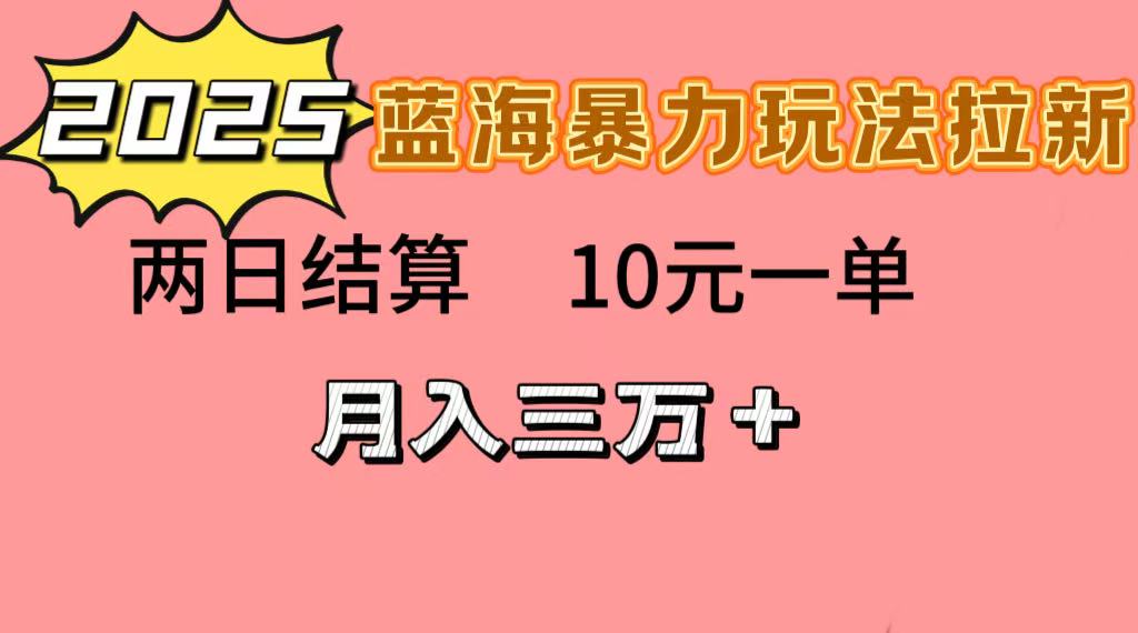 蓝海暴力拉新项目，10元一单，两日结算，月入3w➕-元满创业网
