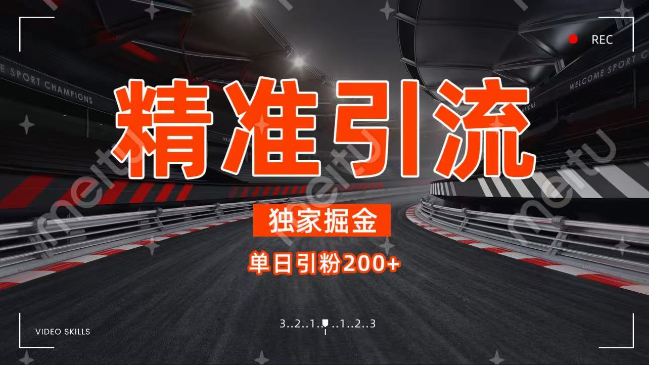 独家野路子精准引流 每日200+-元满创业网