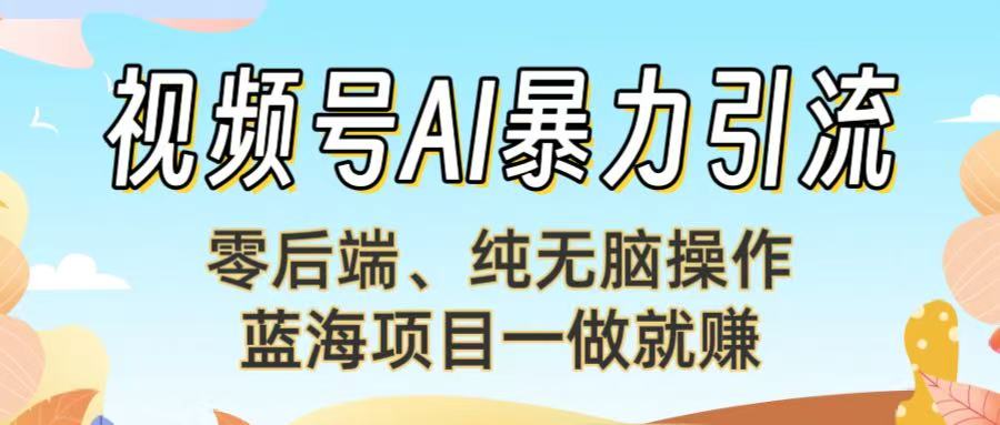 视频号AI暴力引流：零后端、纯无脑操作，蓝海项目一做就赚！【下面那个链接失效了】-元满创业网